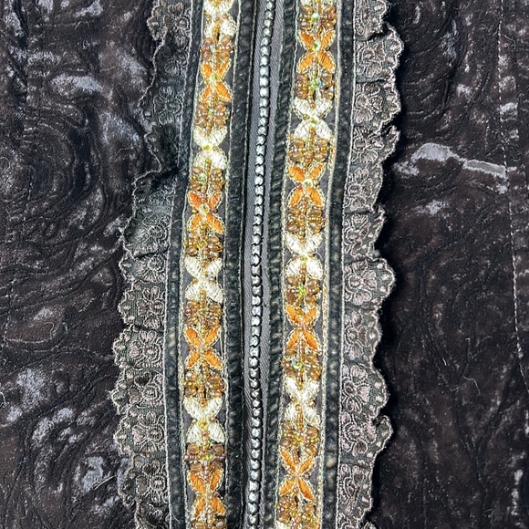 JoiMo velvet fur beaded embroidered vintage boho euro jacket - Picture 3 of 10